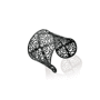 Bracelet acier jonc arabesques noires Noirnoir