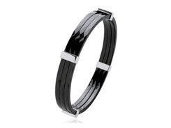Bracelet multiple céramique faceté noir