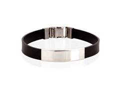 Bracelet noir en inox/silicone