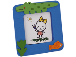 Cadre photo rouge en bois