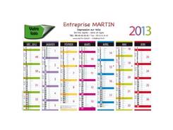 Calendrier bancaire contrecollé Arlequin