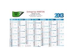 Calendrier bancaire contrecollé Florentin