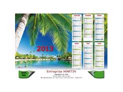 Calendrier bancaire contrecollé PLAMIER