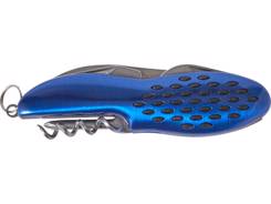 Canif 6 fonctions en acier inoxydable et gomme.