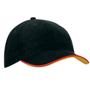 Casquette 6 Panneaux bi-couleur Noirnoir/rouge/jaune dor