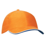 Casquette 6 Panneaux bi-couleur Au choixorange/blanc/bleu ro