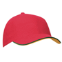 Casquette 6 Panneaux bi-couleur Rougerouge/vert/jaune dor