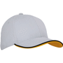 Casquette 6 Panneaux bi-couleur Blancblanc/noir/jaune dor