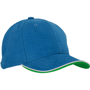 Casquette 6 Panneaux bi-couleur Bleubleu azur/blanc/vert