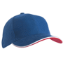 Casquette 6 Panneaux bi-couleur Bleubleu royal/blanc/rou