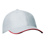 Casquette 6 Panneaux bi-couleur Grisgris clair/rouge/noi