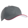 Casquette 6 Panneaux bi-couleur Grisgris foncé/rouge/bla