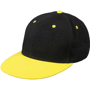 Casquette bicolor 6 panneaux Au choixnoir/jaune soleil