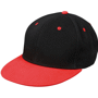 Casquette bicolor 6 panneaux Noirnoir/tomate