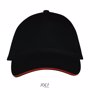 Casquette 5 panneaux Long Beach NoirNoir / Rouge