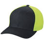 Casquette imprimée Flexfit 6 Panneaux Au choixnoir/jaune fluo