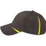 Casquette logotée sport 6 panneaux Jaunecarbone/jaune acide