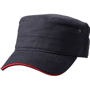Casquette militaire avec visière sandwich Au choixnoir/rouge