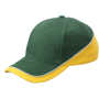 Casquette personnalisée 6 panneaux Au choixvert/jaune doré/gris