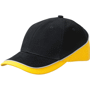 Casquette personnalisée 6 panneaux Au choixnoir/jaune doré/gris