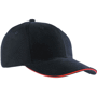 Casquette personnalisée Standard avec visière sand Au choixnoir/rouge