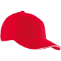 Casquette personnalisée Standard avec visière sand Au choixrouge/blanc