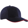 Casquette personnalisée Standard avec visière sand Au choixbleu marine/rouge