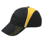 Casquette publicitaire bicolor 6 panneaux Au choixnoir/jaune doré/blan