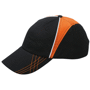 Casquette publicitaire bicolor 6 panneaux Au choixnoir/orange/blanc