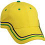 Casquette publicitaire Brésil 6 panneaux Jaunejaune soleil/vert/bl