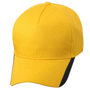 Casquette publicitaire décorée 5 panneaux Au choixjaune doré/bleu mari