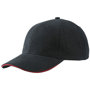 Casquette publicitaire standard avec visière sandw Au choixnoir/rouge