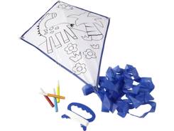 Cerf-volant en polyester à colorier livré avec 4 f