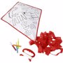 Cerf-volant en polyester à colorier livré avec 4 f Rougerouge