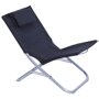 Chaise de jardin Noir en Polyester Noirnoir