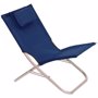 Chaise de jardin Noir en Polyester BleuBleu