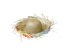 Chapeau paille hawai + fleurs