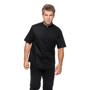 Chemise homme manches courtes col mao Noirnoir