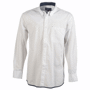 Chemise manches longues 100% coton - chemise easy Blancblanc/bleu marine