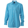 Chemise manches longues à carreaux homme Au choixturquoise/blanc
