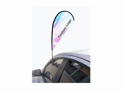 Clip-on car wing window flag custom