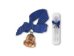 Clochette métallique sur ruban textile