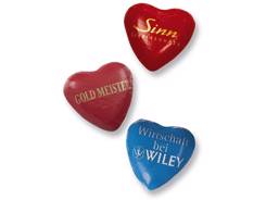 Coeur de chocolat publicitaire personnalisé