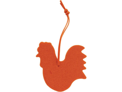 Décoration feutrine coq orange