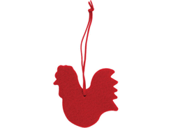Décoration feutrine coq rouge