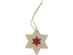 Décoration feutrine étoile blanche et rouge