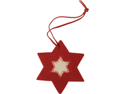 Décoration feutrine étoile rouge et blanc
