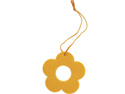 Décoration feutrine fleur avec trou jaune