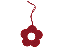 Décoration feutrine fleur avec trou rouge