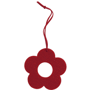 Décoration feutrine fleur avec trou rouge Rougerouge
